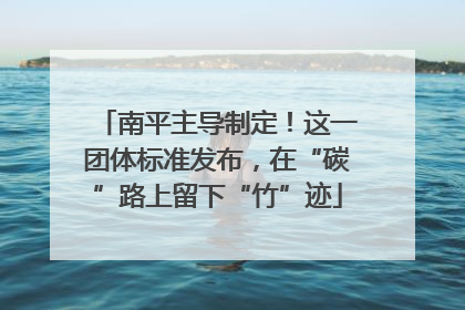 南平主导制定！这一团体标准发布，在“碳”路上留下“竹”迹
